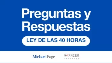 Banner con texto 'Preguntas y Respuestas - Ley de las 40 horas'.
