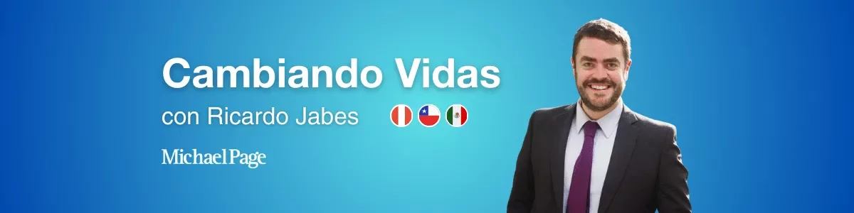 Imagen promocional de 'Cambiando Vidas' con Ricardo Jabes en fondo azul.